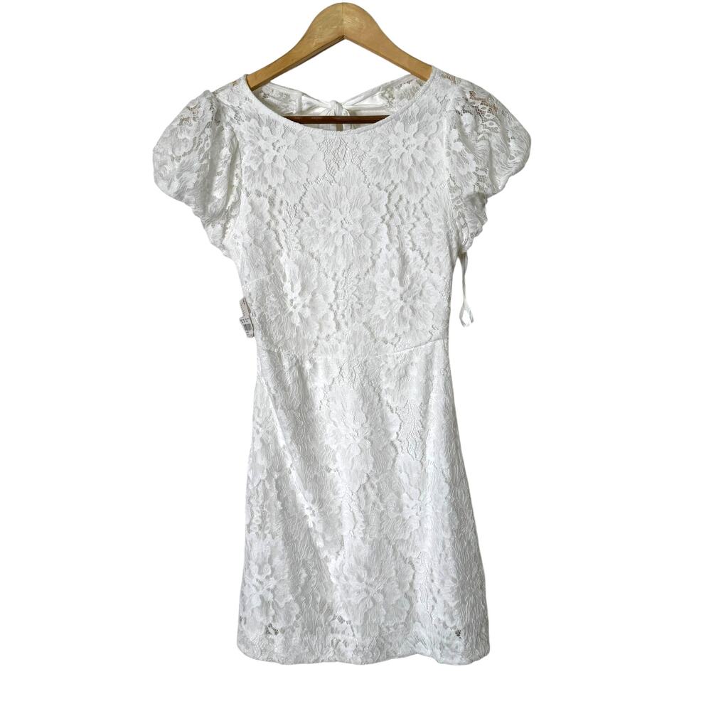 Free People Hailee Lace Mini Dress Size XS White Femine Lined NEW